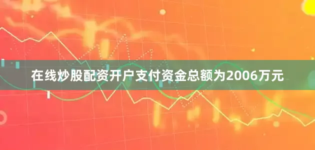 在线炒股配资开户支付资金总额为2006万元